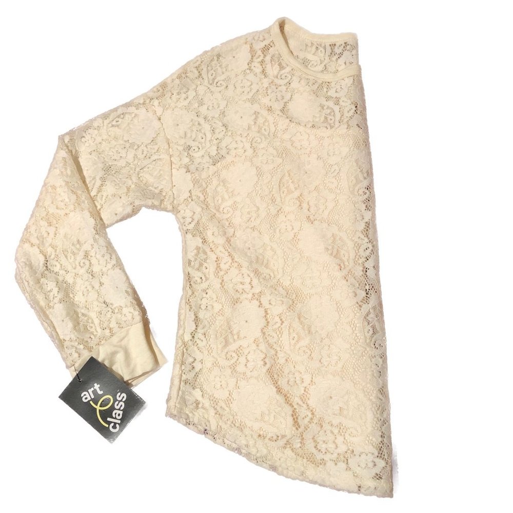 Art Class Lace Long Sleeve Blouse Camisole Girls Size M (7-8) - Picture 4 of 7